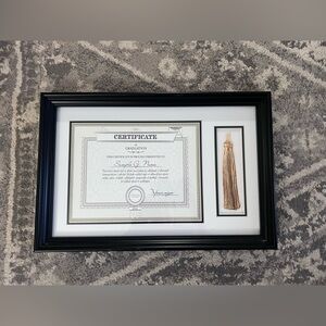 Framed Graduation Certificate Display with Gold Tassel